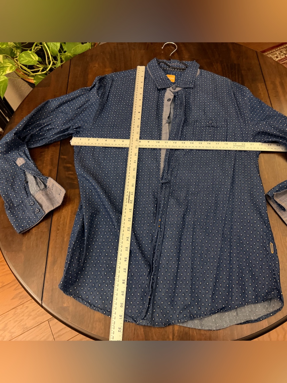 BOSS ORANGE Navy Blue Dot-Pattern Lightweight Shirt Jacket